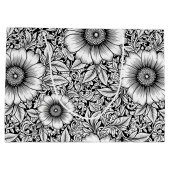 Chic Monochrome Floral Luxury Pattern (7) ラージペーパーバッグ (裏面)