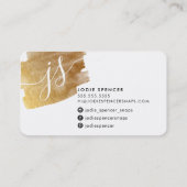 CHIC MONOGRAMロゴエレガントイニシャルブラシ金ゴールド 名刺 (裏面)