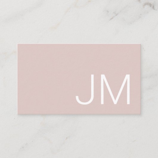 Chic Monogram Initials Professional Pink QR 名刺 (正面)