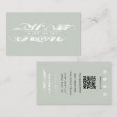 Chic Monogram Initials Professional Sage Green 名刺 (正面/裏面)