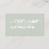 Chic Monogram Initials Professional Sage Green 名刺 (正面)