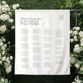 Chic Monogram Wedding Alphabet Seating Wedding タペストリー