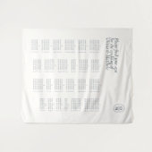 Chic Monogram Wedding Alphabet Seating Wedding タペストリー (正面(横))