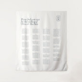 Chic Monogram Wedding Alphabet Seating Wedding タペストリー (正面)