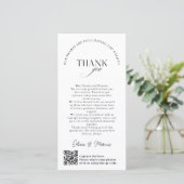 Chic Monogram Wedding Thank You Card QR Code サンキューカード (スタンド正面)
