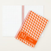 Chic Monogrammed Orange Houndstooth Bullet ノートブック (内側)