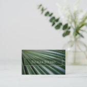 Chic Moody Elegant Palm Leaf Luxury Feminine Photo 名刺 (スタンド正面)