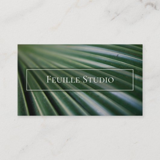 Chic Moody Elegant Palm Leaf Luxury Feminine Photo 名刺 (正面)