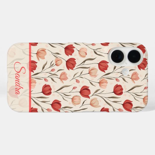 Chic Mothers Day Gift Tulip Floral Custom Case-Mate iPhoneケース (裏面 (横))