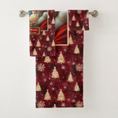 Chic Mr. and Mrs. Claus Red Gold Bath Towel バスタオルセット (インサイチュ)