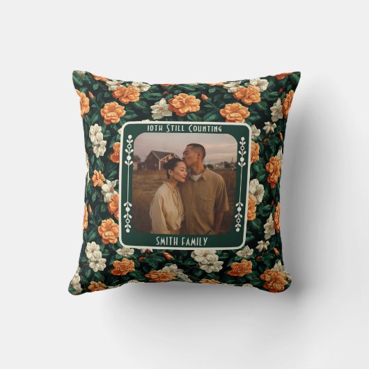 Chic Mr And Mrs Golden Anniversary  Throw Pillow  クッション (裏面)