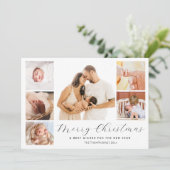 Chic Multi Photo Collage Year In Review Christmas シーズンカード (スタンド正面)
