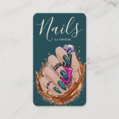 Chic Nail Art Studio Manicurist Artist Dark Green 名刺 (正面)