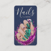 Chic Nail Art Studio Manicurist Artist Navy Blue 名刺 (正面)