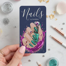 Chic Nail Art Studio Manicurist Artist Navy Blue 名刺