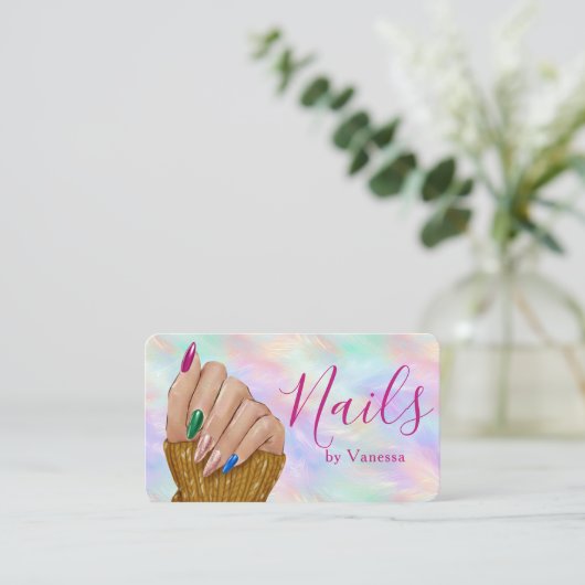 Chic Nail Studio Manicurist Artist Iridescent Opal 名刺 (スタンド正面)