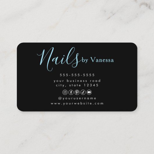 Chic Nail Technician Beauty Salon Branding 名刺 (裏面)