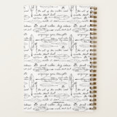 Chic Name Quills & Ink Gold white Custom Writing  ノートブック (裏面)