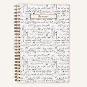 Chic Name Quills & Ink Gold white Custom Writing  ノートブック (正面)