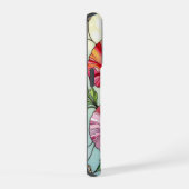 Chic nature lovers cute poppies stained Glass iPhoneケース (右側面)