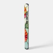 Chic nature lovers cute poppies stained Glass iPhoneケース (左側面)