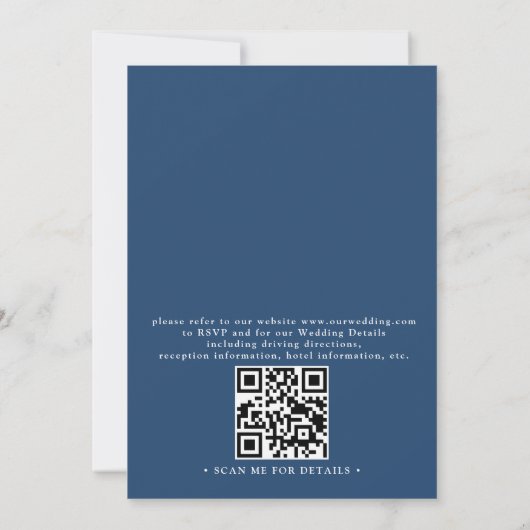 Chic Nautical Anchor Beach Modern QR Code Wedding  招待状 (裏面)