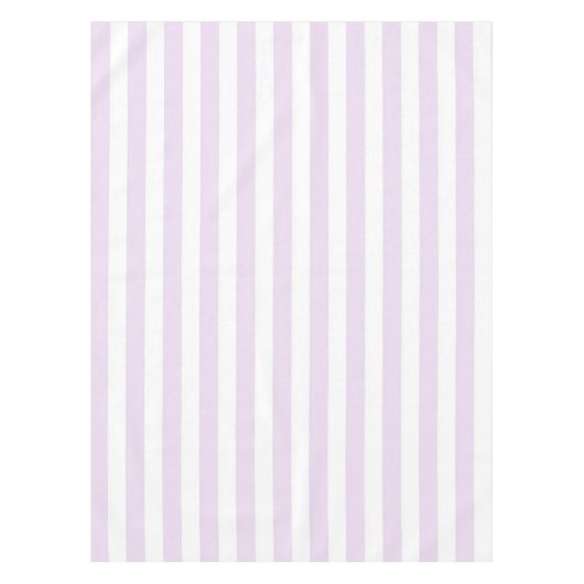 Chic Nautical Pastel Purple Stripes Spring Summer  テーブルクロス (正面)