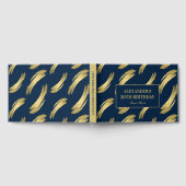 Chic Navy and Gold Foil Birthday ゲストブック (全面)