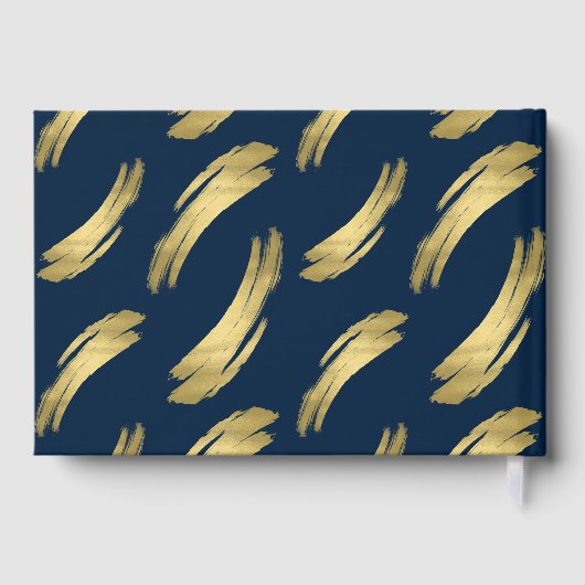 Chic Navy and Gold Foil Birthday ゲストブック (裏面)