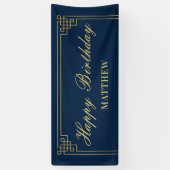 Chic Navy and Gold Gatsby  横断幕 (縦)