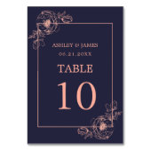 Chic Navy Blueバラ金ゴールドフローラ概要 テーブルナンバー (裏面)