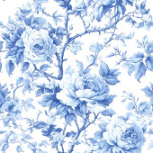Chic Navy Blue Floral Toile Roses Guest Book ゲストブック