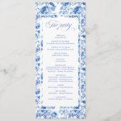 Chic Navy Blue Floral Toile Wedding Program プログラム (裏面)
