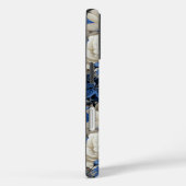 Chic Navy Blue Flowers Stylish iPhone Case Cover Case-Mate iPhoneケース (裏面 / 右)