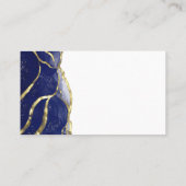 Chic Navy Blue Gold Ink Wedding Escort プレイスカード (裏面)