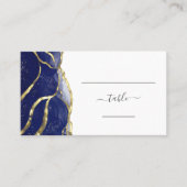 Chic Navy Blue Gold Ink Wedding Escort プレイスカード (正面)