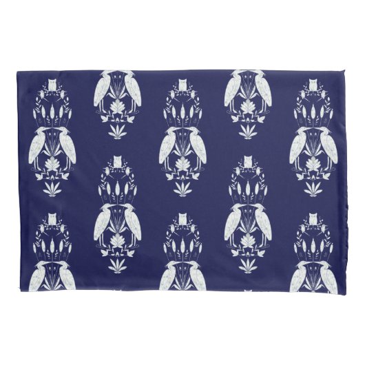 Chic navy blue Heron Pond Heritage Revival 枕カバー (正面)