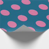 Chic Navy Blue Hot Pink Polka Dot Pattern ラッピングペーパー (角)