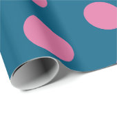 Chic Navy Blue Hot Pink Polka Dot Pattern ラッピングペーパー (ロールコーナー)