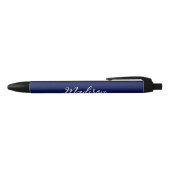 Chic Navy Blue Name Custom Handwritten Script 黒ボールペン (トップ)