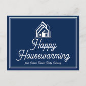 Chic Navy Blue Real Estate Company Custom Realtor ポストカード (正面)