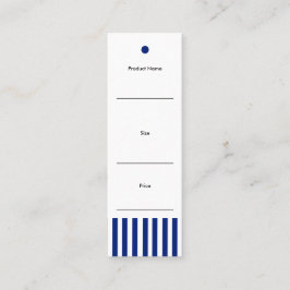 Chic Navy Blue Stripes Boutique Price Tag スキニー名刺