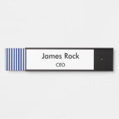 Chic Navy Blue & White Stripes |Custom Door & Wall サインプレート (正面)