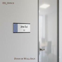 Chic Navy Blue & White Stripes |Custom Door & Wall サインプレート