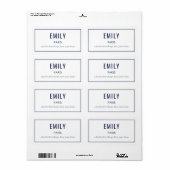 Chic Navy Fashion Style Return Address Label ラベル (フルシート)