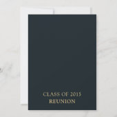 Chic Navy Gold 10th Class Reunion Invitation 招待状 (裏面)