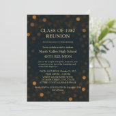 Chic Navy Gold Bokeh 45th Class Reunion Invitation 招待状 (スタンド正面)
