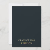Chic Navy Gold Bokeh 45th Class Reunion Invitation 招待状 (裏面)