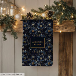 Chic Navy Gold Kitchen Towel Elegant Gift Idea キッチンタオル