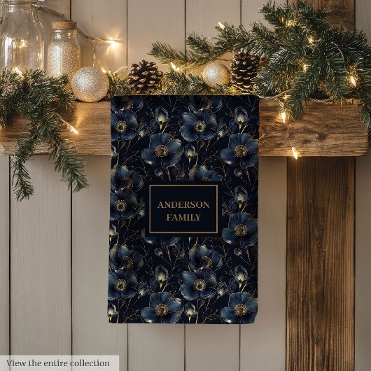 Chic Navy Gold Kitchen Towel Elegant Gift Idea キッチンタオル